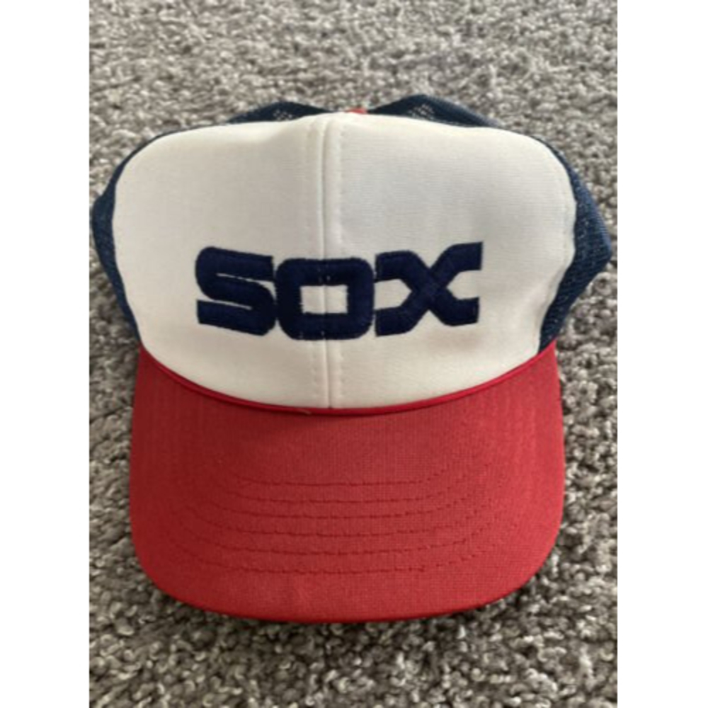 Vintage Chicago White Sox Mesh Red Rope Snapback Baseball Hat Cap MLB  NICE!